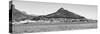 Awesome South Africa Collection Panoramic - Idyllic Moutain and sea Scenery - Cape Town B&W-Philippe Hugonnard-Stretched Canvas