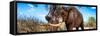 Awesome South Africa Collection Panoramic - Male African Elephant-Philippe Hugonnard-Framed Stretched Canvas