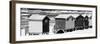 Awesome South Africa Collection Panoramic - Muizenberg Beach Huts B&W-Philippe Hugonnard-Framed Photographic Print