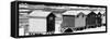 Awesome South Africa Collection Panoramic - Muizenberg Beach Huts B&W-Philippe Hugonnard-Framed Stretched Canvas