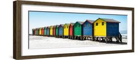 Awesome South Africa Collection Panoramic - Muizenberg Beach Huts II-Philippe Hugonnard-Framed Photographic Print