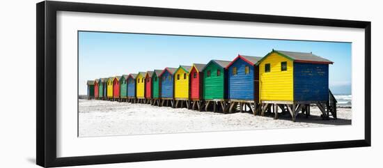 Awesome South Africa Collection Panoramic - Muizenberg Beach Huts II-Philippe Hugonnard-Framed Photographic Print