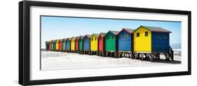 Awesome South Africa Collection Panoramic - Muizenberg Beach Huts II-Philippe Hugonnard-Framed Photographic Print