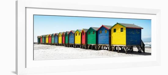 Awesome South Africa Collection Panoramic - Muizenberg Beach Huts II-Philippe Hugonnard-Framed Photographic Print