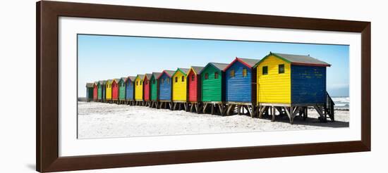 Awesome South Africa Collection Panoramic - Muizenberg Beach Huts II-Philippe Hugonnard-Framed Photographic Print