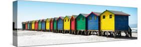 Awesome South Africa Collection Panoramic - Muizenberg Beach Huts II-Philippe Hugonnard-Stretched Canvas