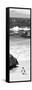 Awesome South Africa Collection Panoramic - Penguins on the Beach B&W-Philippe Hugonnard-Framed Stretched Canvas