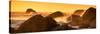 Awesome South Africa Collection Panoramic - Power of the Ocean at Sunset IV-Philippe Hugonnard-Stretched Canvas