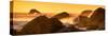 Awesome South Africa Collection Panoramic - Power of the Ocean at Sunset IV-Philippe Hugonnard-Stretched Canvas