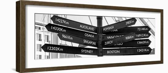 Awesome South Africa Collection Panoramic - Sign Post Cape Town B&W-Philippe Hugonnard-Framed Photographic Print