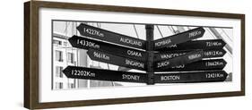 Awesome South Africa Collection Panoramic - Sign Post Cape Town B&W-Philippe Hugonnard-Framed Photographic Print