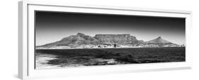 Awesome South Africa Collection Panoramic - Table Mountain - Cape Town B&W-Philippe Hugonnard-Framed Premium Photographic Print