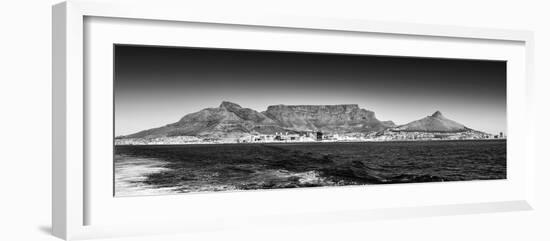 Awesome South Africa Collection Panoramic - Table Mountain - Cape Town B&W-Philippe Hugonnard-Framed Photographic Print