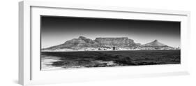 Awesome South Africa Collection Panoramic - Table Mountain - Cape Town B&W-Philippe Hugonnard-Framed Photographic Print