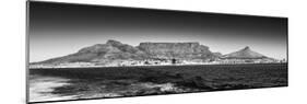 Awesome South Africa Collection Panoramic - Table Mountain - Cape Town B&W-Philippe Hugonnard-Mounted Photographic Print