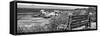 Awesome South Africa Collection Panoramic - View to the Sea B&W-Philippe Hugonnard-Framed Stretched Canvas