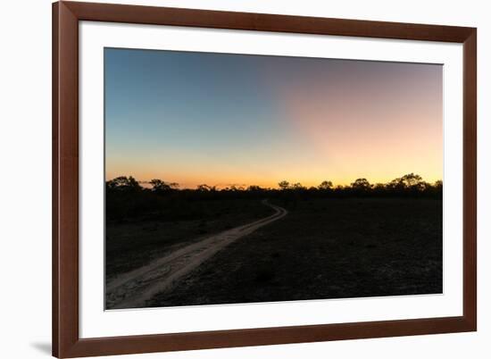 Awesome South Africa Collection - Road in the Savannah at Sunset-Philippe Hugonnard-Framed Photographic Print