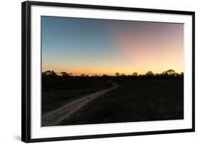 Awesome South Africa Collection - Road in the Savannah at Sunset-Philippe Hugonnard-Framed Photographic Print