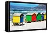 Awesome South Africa Collection - Row of Beach Houses on Beach-Philippe Hugonnard-Framed Stretched Canvas