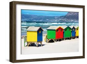 Awesome South Africa Collection - Row of Beach Houses on Beach-Philippe Hugonnard-Framed Photographic Print