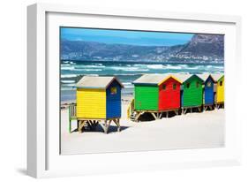 Awesome South Africa Collection - Row of Beach Houses on Beach-Philippe Hugonnard-Framed Photographic Print