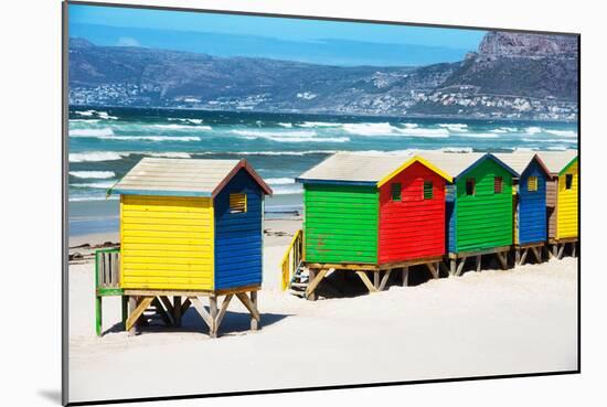 Awesome South Africa Collection - Row of Beach Houses on Beach-Philippe Hugonnard-Mounted Photographic Print