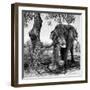 Awesome South Africa Collection Square - African Elephant Portrait II B&W-Philippe Hugonnard-Framed Photographic Print