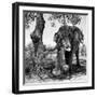 Awesome South Africa Collection Square - African Elephant Portrait II B&W-Philippe Hugonnard-Framed Photographic Print
