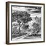 Awesome South Africa Collection Square - African Safari Road B&W-Philippe Hugonnard-Framed Photographic Print