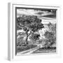 Awesome South Africa Collection Square - African Safari Road B&W-Philippe Hugonnard-Framed Photographic Print