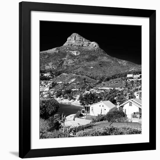 Awesome South Africa Collection Square - Camps Bay - Cape Town B&W II-Philippe Hugonnard-Framed Photographic Print