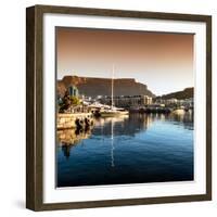 Awesome South Africa Collection Square - Cape Town Harbour and Table Mountain at Sunset II-Philippe Hugonnard-Framed Photographic Print