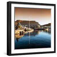 Awesome South Africa Collection Square - Cape Town Harbour and Table Mountain at Sunset II-Philippe Hugonnard-Framed Photographic Print