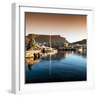 Awesome South Africa Collection Square - Cape Town Harbour and Table Mountain at Sunset II-Philippe Hugonnard-Framed Photographic Print