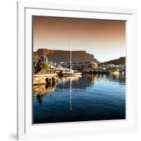 Awesome South Africa Collection Square - Cape Town Harbour and Table Mountain at Sunset II-Philippe Hugonnard-Framed Photographic Print