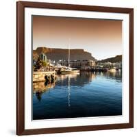 Awesome South Africa Collection Square - Cape Town Harbour and Table Mountain at Sunset II-Philippe Hugonnard-Framed Photographic Print