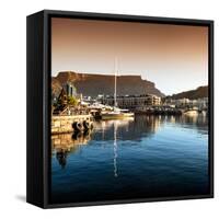 Awesome South Africa Collection Square - Cape Town Harbour and Table Mountain at Sunset II-Philippe Hugonnard-Framed Stretched Canvas