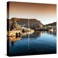 Awesome South Africa Collection Square - Cape Town Harbour and Table Mountain at Sunset II-Philippe Hugonnard-Stretched Canvas
