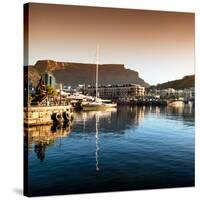 Awesome South Africa Collection Square - Cape Town Harbour and Table Mountain at Sunset II-Philippe Hugonnard-Stretched Canvas