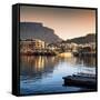 Awesome South Africa Collection Square - Cape Town Harbour and Table Mountain at Sunset-Philippe Hugonnard-Framed Stretched Canvas