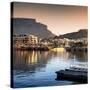 Awesome South Africa Collection Square - Cape Town Harbour and Table Mountain at Sunset-Philippe Hugonnard-Stretched Canvas