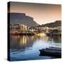 Awesome South Africa Collection Square - Cape Town Harbour and Table Mountain at Sunset-Philippe Hugonnard-Stretched Canvas