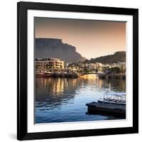 Awesome South Africa Collection Square - Cape Town Harbour and Table Mountain at Sunset-Philippe Hugonnard-Framed Photographic Print