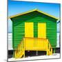Awesome South Africa Collection Square - Close-Up Colorful Beach Hut - Green & Yellow-Philippe Hugonnard-Mounted Photographic Print
