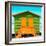 Awesome South Africa Collection Square - Close-Up Colorful Beach Hut - Lime & Orange-Philippe Hugonnard-Framed Photographic Print