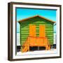 Awesome South Africa Collection Square - Close-Up Colorful Beach Hut - Lime & Orange-Philippe Hugonnard-Framed Photographic Print