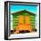 Awesome South Africa Collection Square - Close-Up Colorful Beach Hut - Lime & Orange-Philippe Hugonnard-Framed Photographic Print