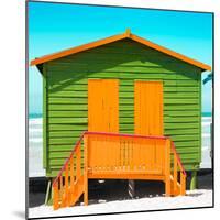 Awesome South Africa Collection Square - Close-Up Colorful Beach Hut - Lime & Orange-Philippe Hugonnard-Mounted Photographic Print