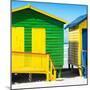 Awesome South Africa Collection Square - Close-Up Colorful Beach Huts - Green & Yellow-Philippe Hugonnard-Mounted Photographic Print