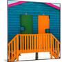 Awesome South Africa Collection Square - Close-Up of Colorful Beach Hut "Four & Five" Teal-Philippe Hugonnard-Mounted Photographic Print